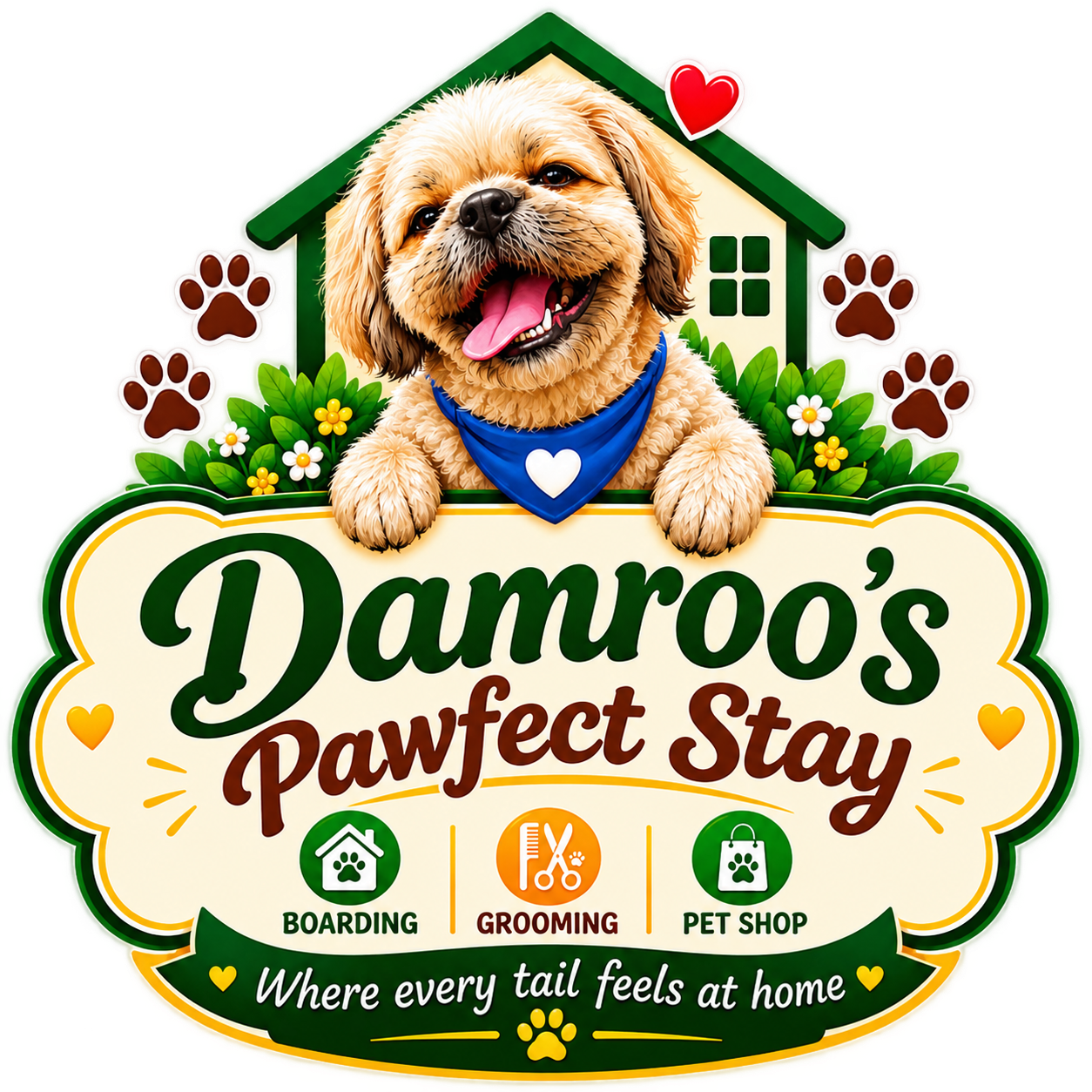 Damroo’s Pawfect Stay Logo